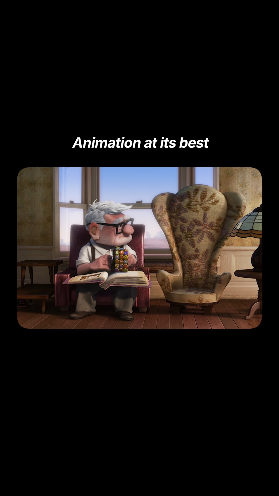 Instagram post by @artof.cinema for Pixar. Caption reads: Before the film's release, Pixar granted a wish....