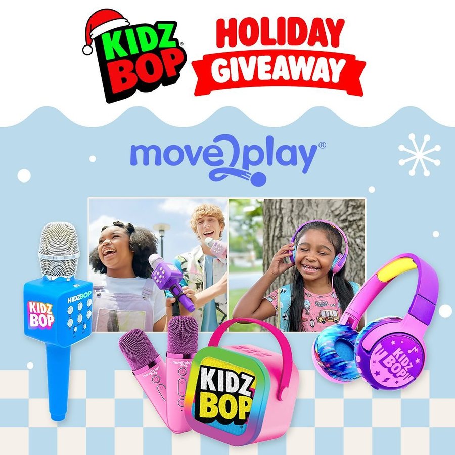 Instagram post by @kidzbop for Move2Play. Caption reads: [...] Day 2! Today’s your chance to win a....