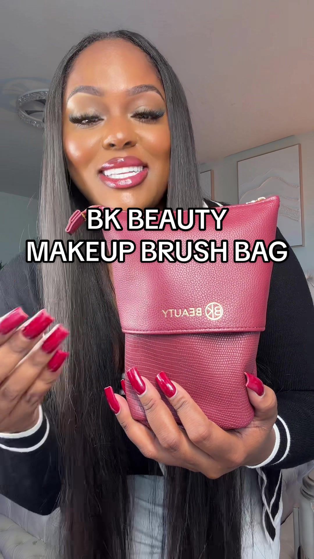TikTok post by @_keepingupwithmeee_ for BK Beauty. Caption reads: ✨ O B S E S S E D @BK Beauty Brushes #bkbeauty....