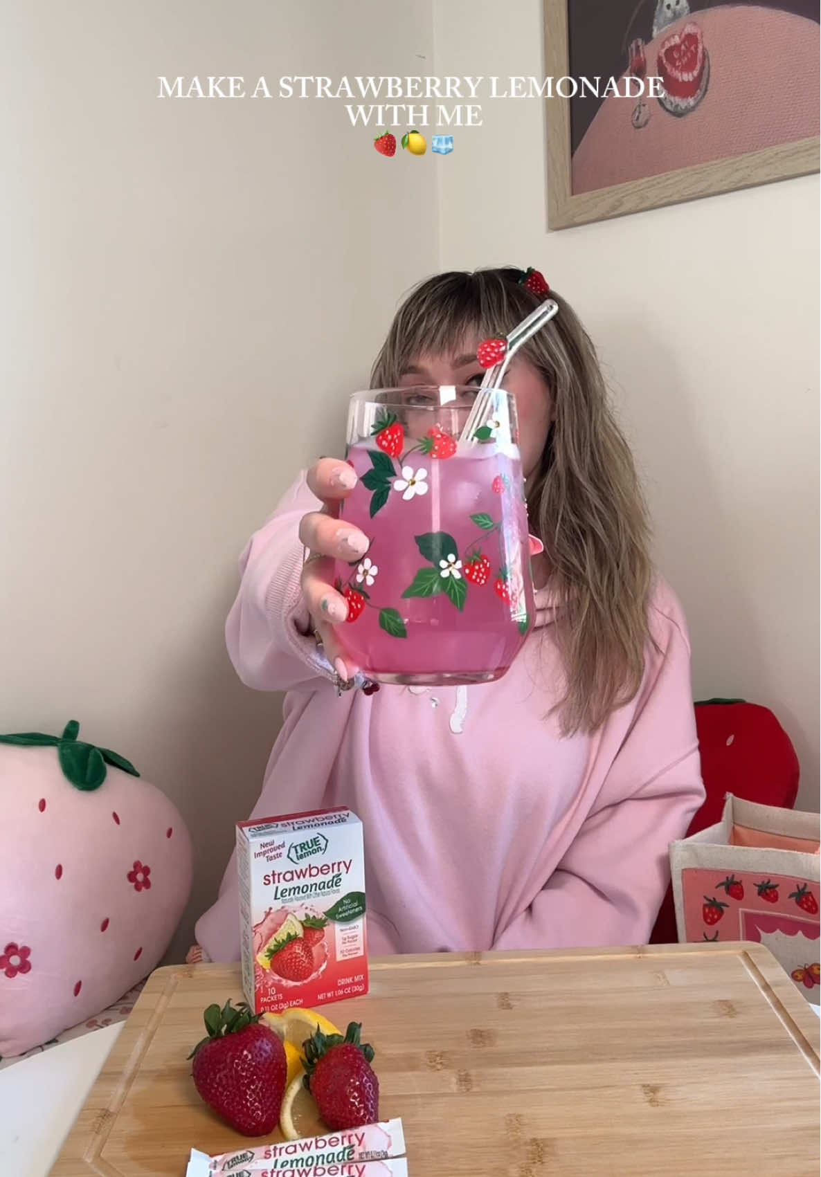 TikTok post by @alexa_nicole_x for True Lemon. Caption reads: When life gives you lemons🍋…add strawberries and....