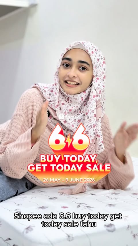 Instagram post by @itsmeshahiii for Shopee Malaysia. Caption reads: 🛒 6.6 IS HEREEE Order today & receive today 😍....