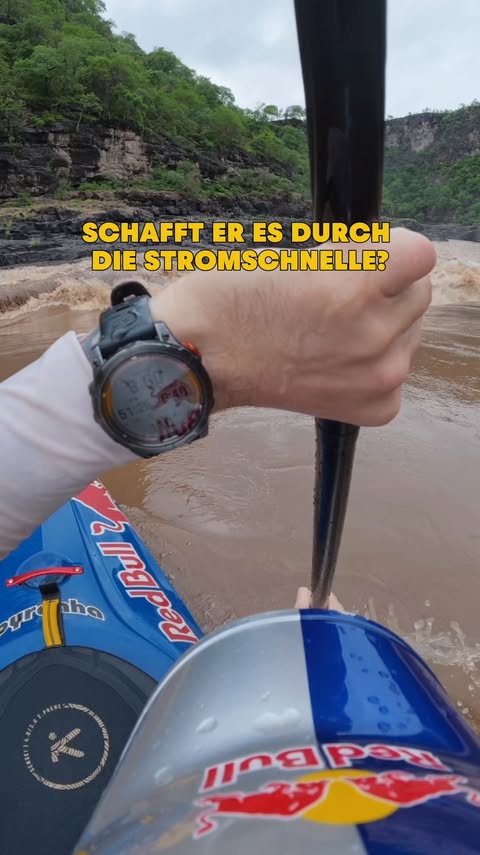 Instagram post by @adrianmatternkayak for Red Bull. Caption reads: [...] unterwegs auf dem Sambesi!🛶

#redbull....