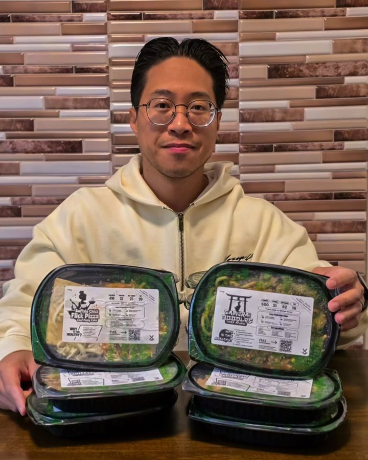 Instagram post by @ac_aesthetix for FlexPro Meals. Caption reads: [...] announce my new partnership with....