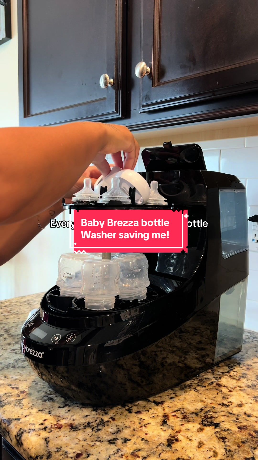 TikTok post by @mindful.jay for Baby Brezza. Caption reads: [...] all day? Couldn’t be me 😅 The Baby Brezza....