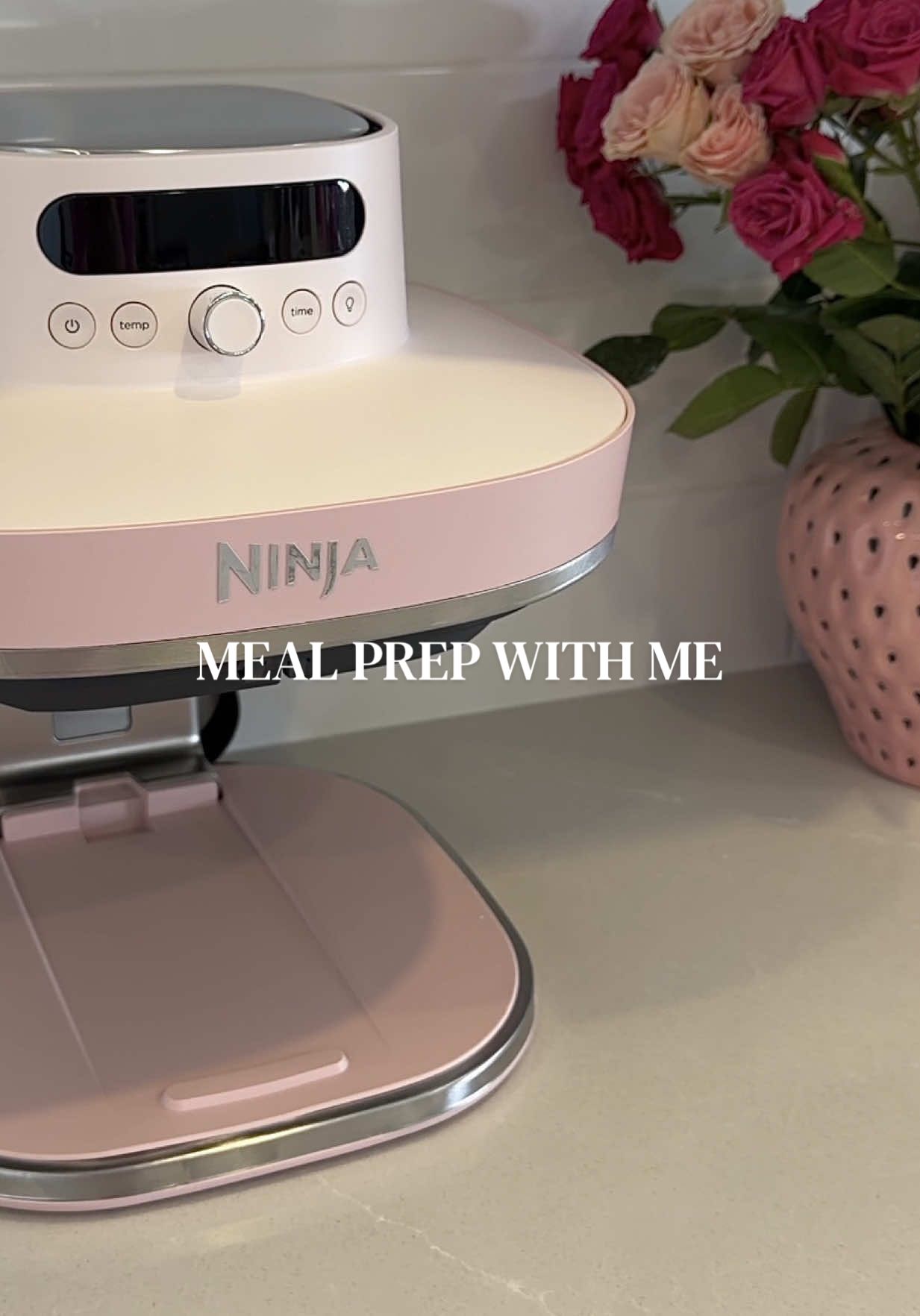 TikTok post by @caitliniola for Ninja Kitchen. Caption reads: Meal prep this weeks dinners with me 🍗🥦 Easy,....