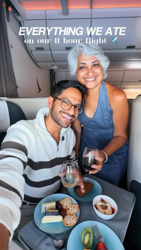 Instagram post by @shivesh17 for Cathay Pacific. Caption reads: [...] We spent our 11-hour flight with....