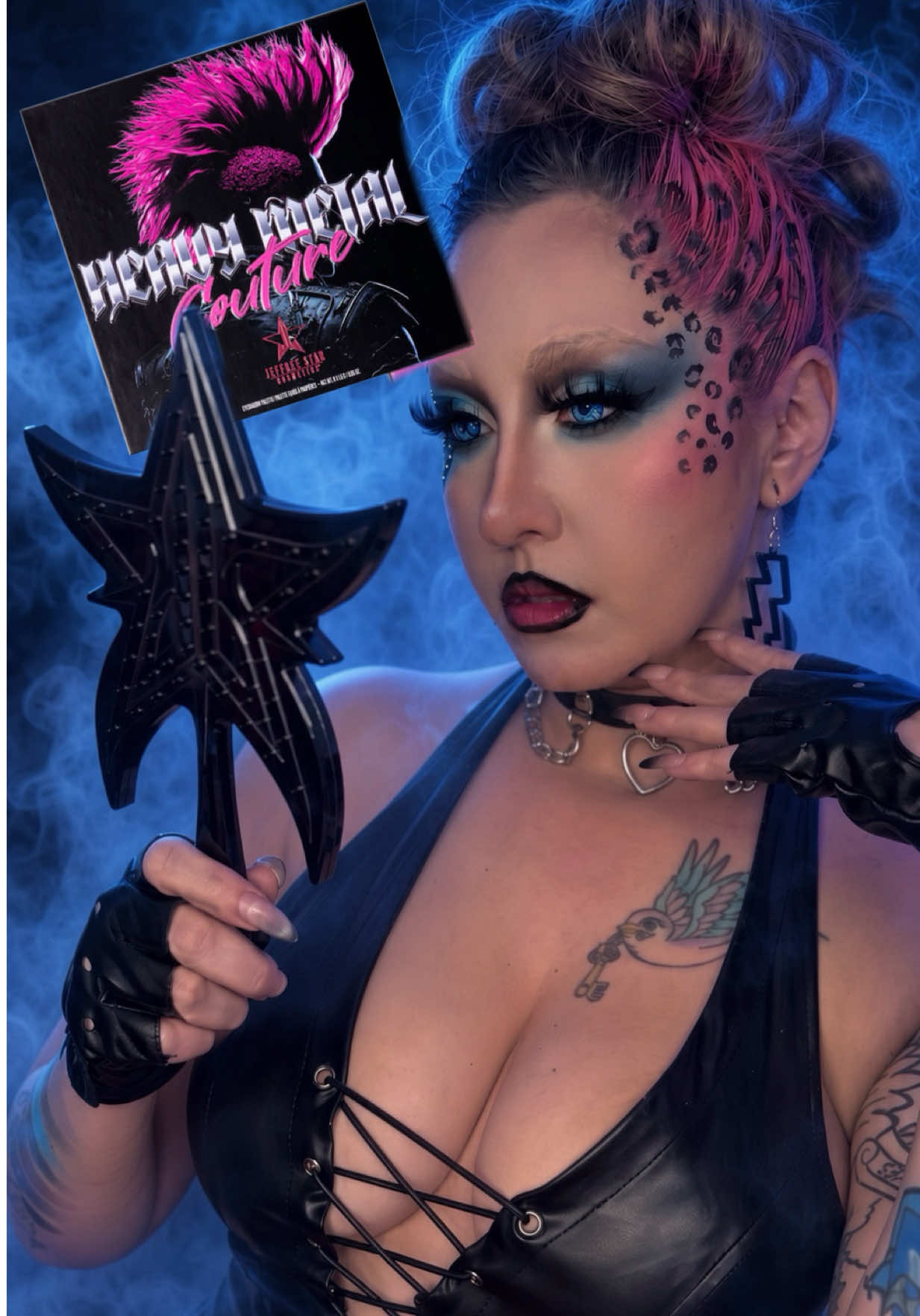 TikTok post by @porcelaindoll13 for Jeffree Star Cosmetics. Caption reads: [...] 1987 again?? 🤘⚡️ Because this @Jeffree Star....