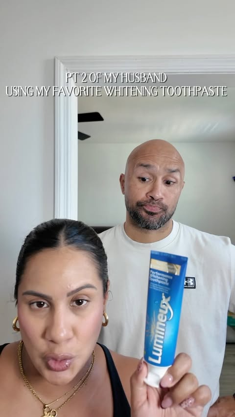 Instagram post by @ortizfamily275 for Lumineux by Oral Essentials. Caption reads: I need him to keep this up! Run to Walmart to get....