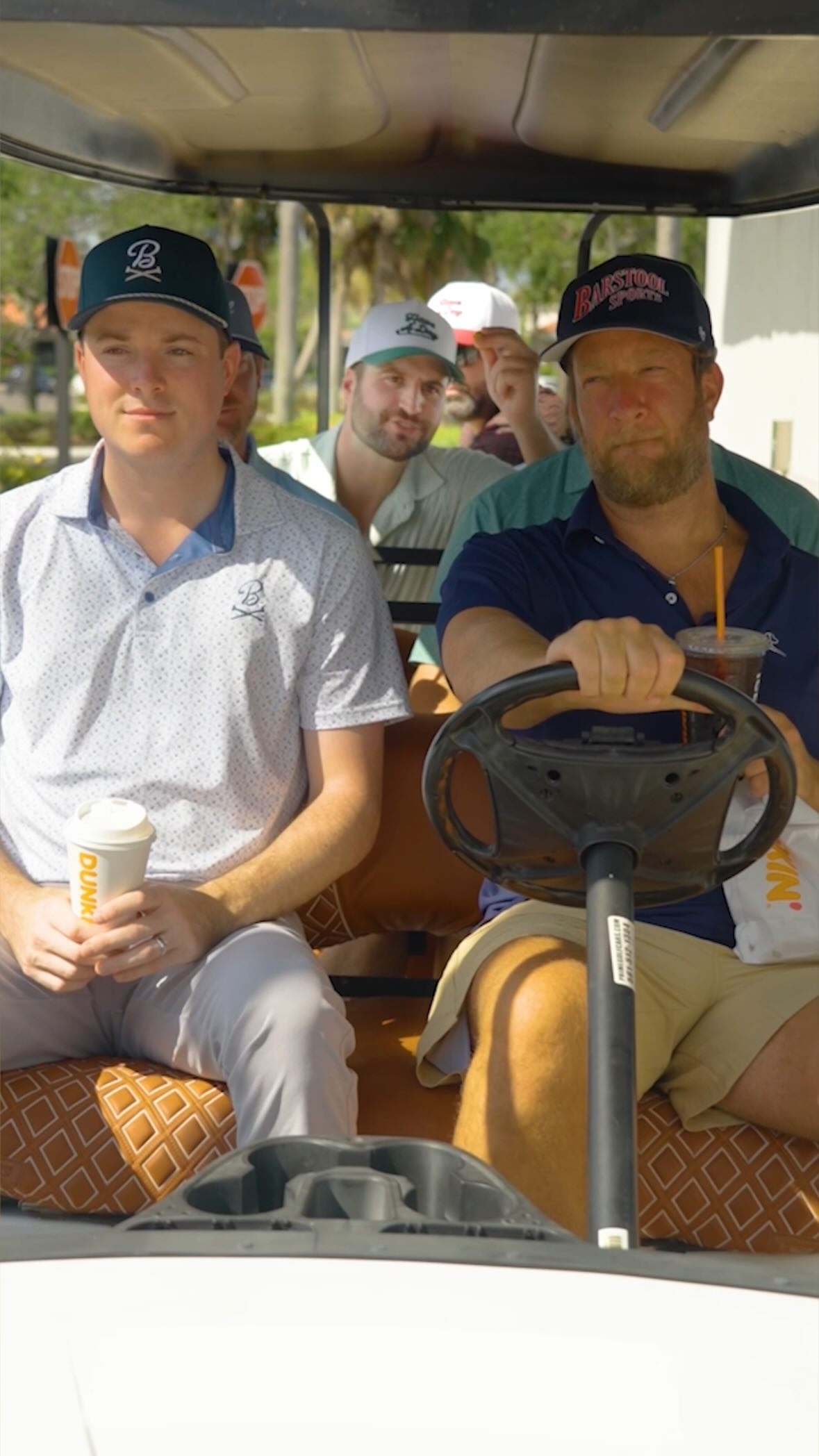 Instagram post by @bobdoessports for Dunkin’. Caption reads: Before the guys hit the links they always make....