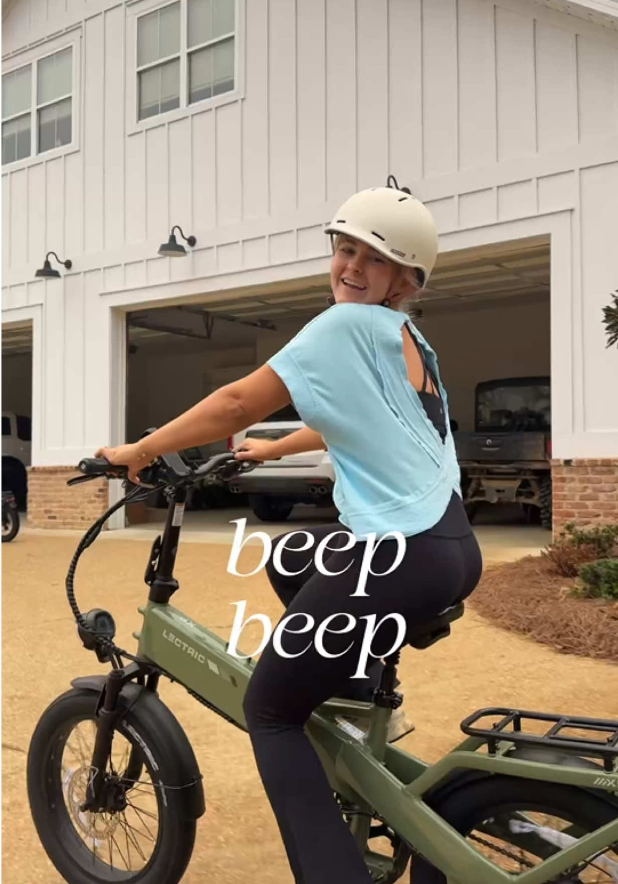 TikTok post by @madisonruffmay for Lectric eBikes. Caption reads: We’ve always wanted e-bikes and finally gave it a....