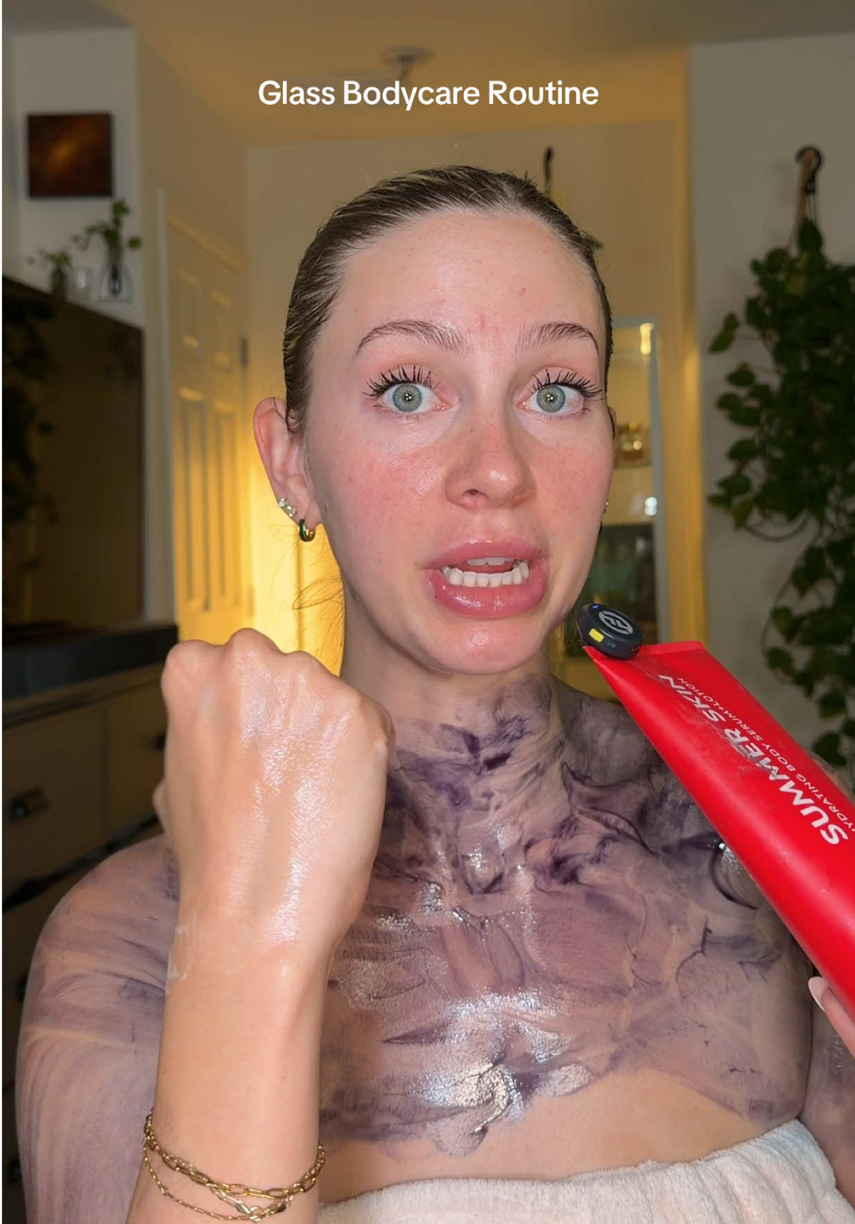 TikTok post by @neaveem for Abi Amé. Caption reads: [...] clearest and softest skin of my life @ABI....