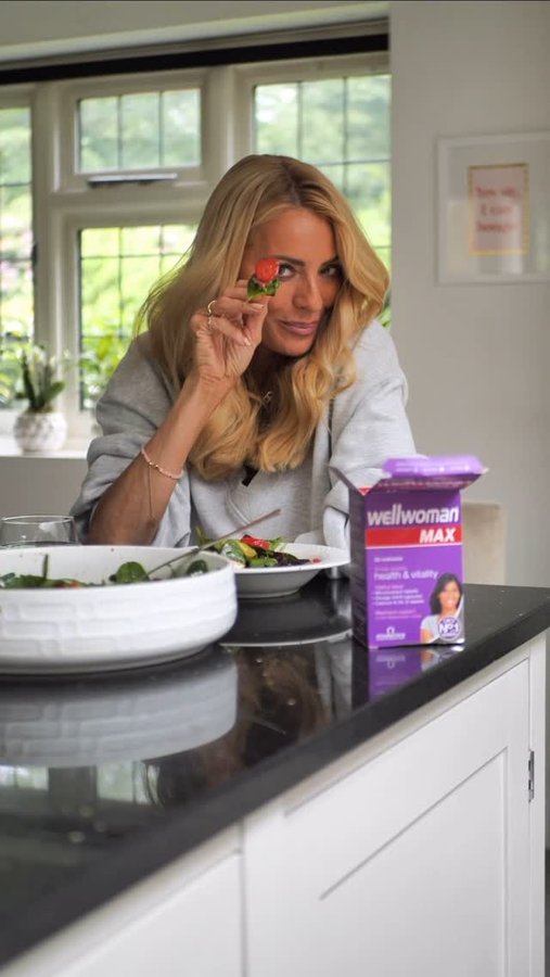 Instagram post by @tessdaly for Vitabiotics. Caption reads: ad | Health and wellness first yes, but also....