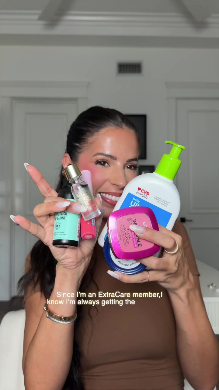 TikTok post by @laura88lee for CVS. Caption reads: #CVSPartner Stocking up on all the best ✨🛍️ [...].
