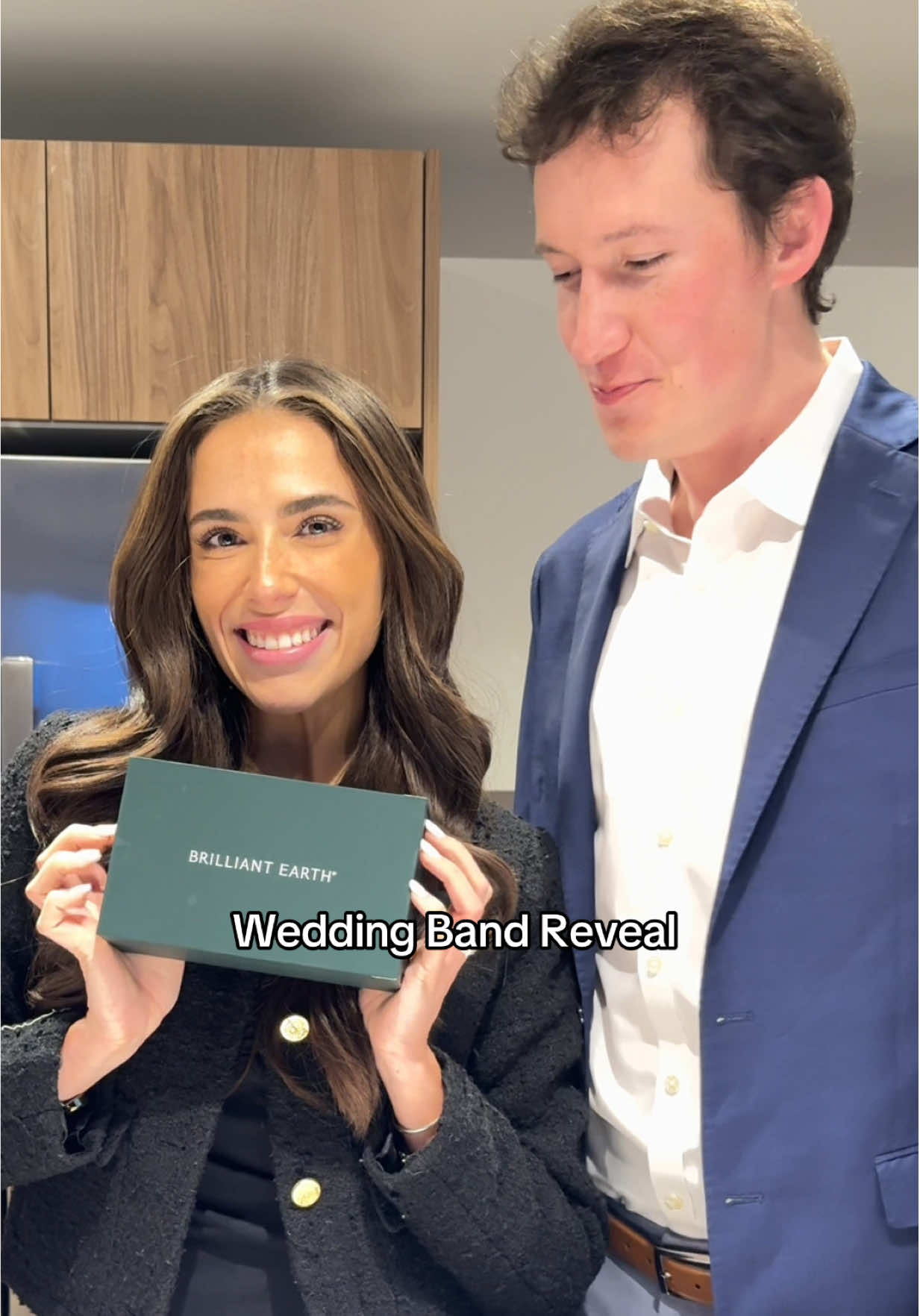 TikTok post by @bruna.conce for Brilliant Earth. Caption reads: [...] our official wedding band from @Brilliant....