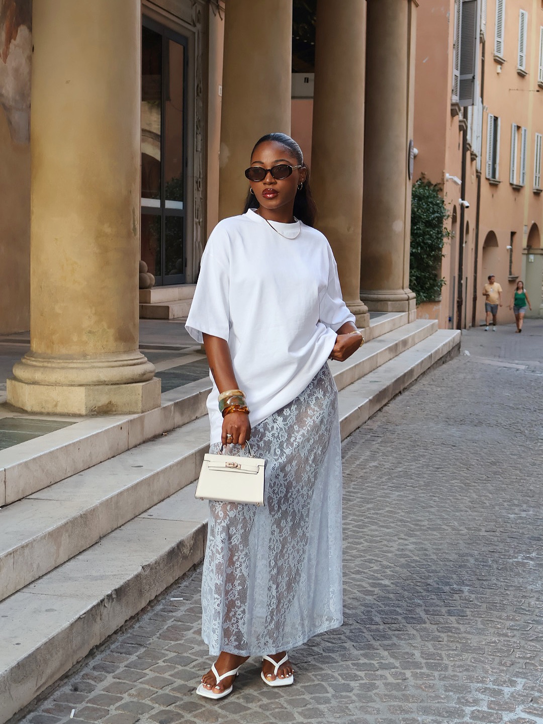 Instagram post by @yacinelusaku for DISSH. Caption reads: Outfit Recap August 💫choose your favorite summer....