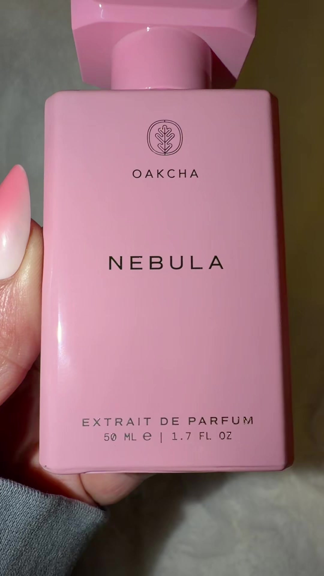 TikTok post by @gia00777 for Oakcha. Caption reads: @Oakcha this perfume smells sooo good!! I am [...].