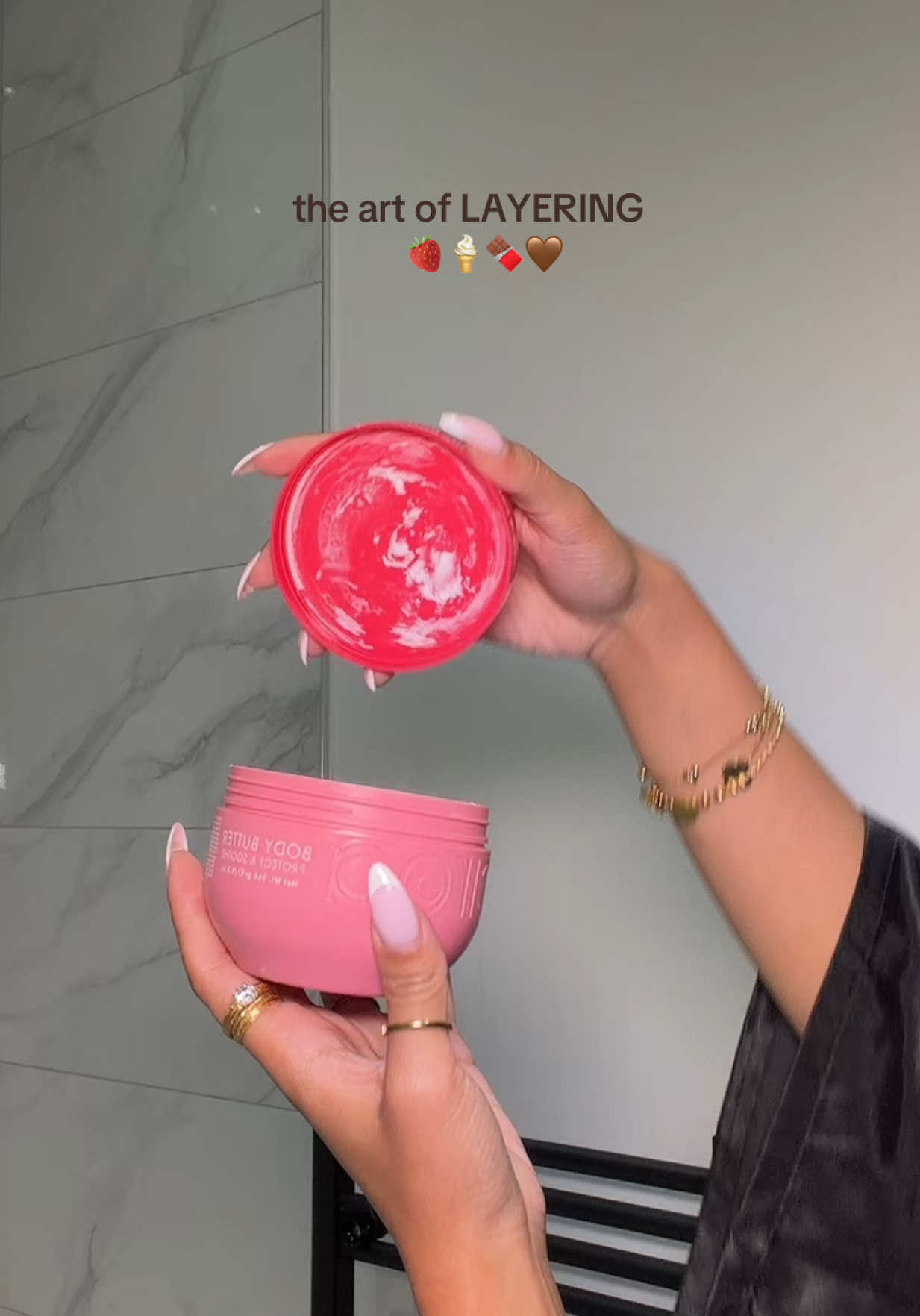 TikTok post by @kayenaatt for Rituals. Caption reads: [...] part of the outfit 🍓🤎✨ @Ciroabeautyuk....
