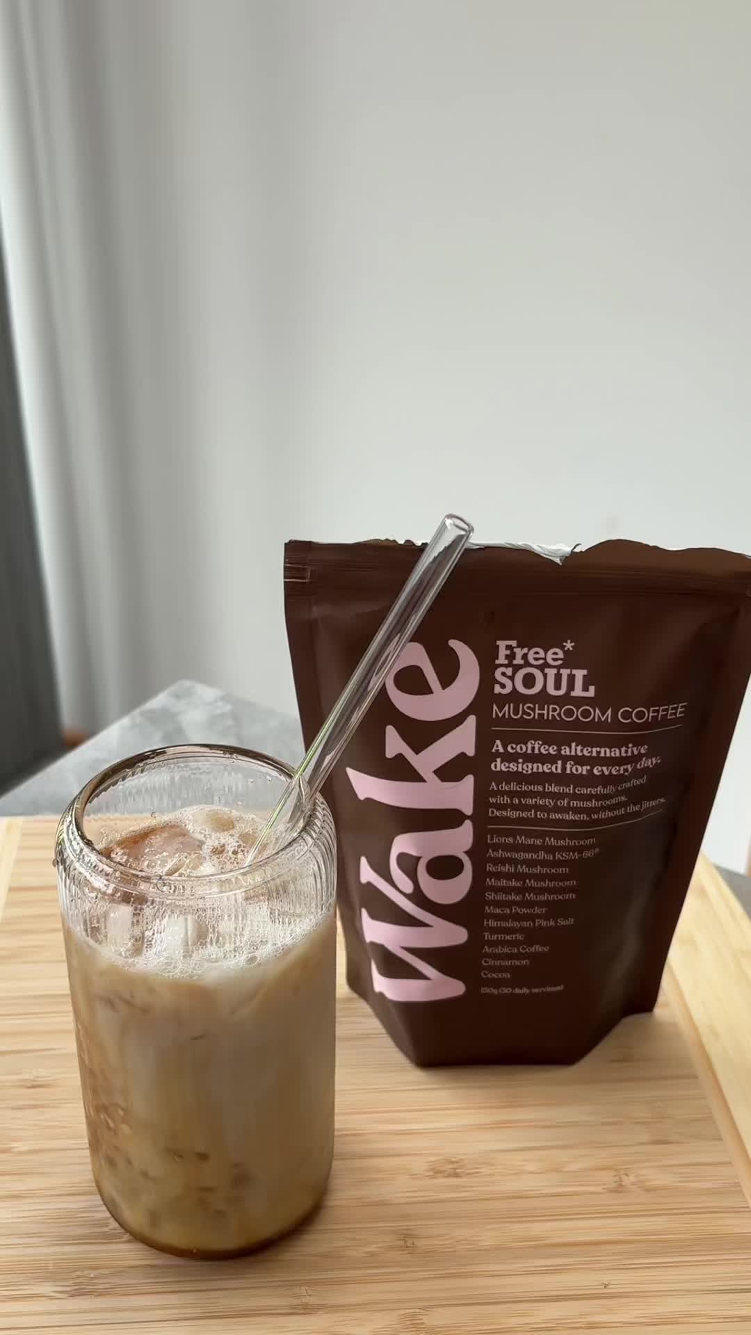 TikTok post by @abby.brewster for Free Soul. Caption reads: @Free Soul #freesoul #freesoulmushroomcoffee....