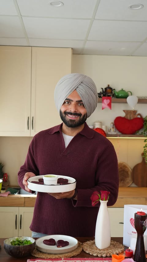 Instagram post by @masterchef_gurkirat for TTK Prestige. Caption reads: Is Valentine’s, pyaar sirf partner ke liye nahi…....