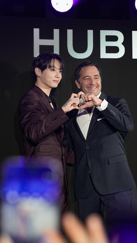 Instagram post by @dowoo1950 for Hublot. Caption reads: Hublot’S New Global Ambassador, Jungkook 지난밤 [...].