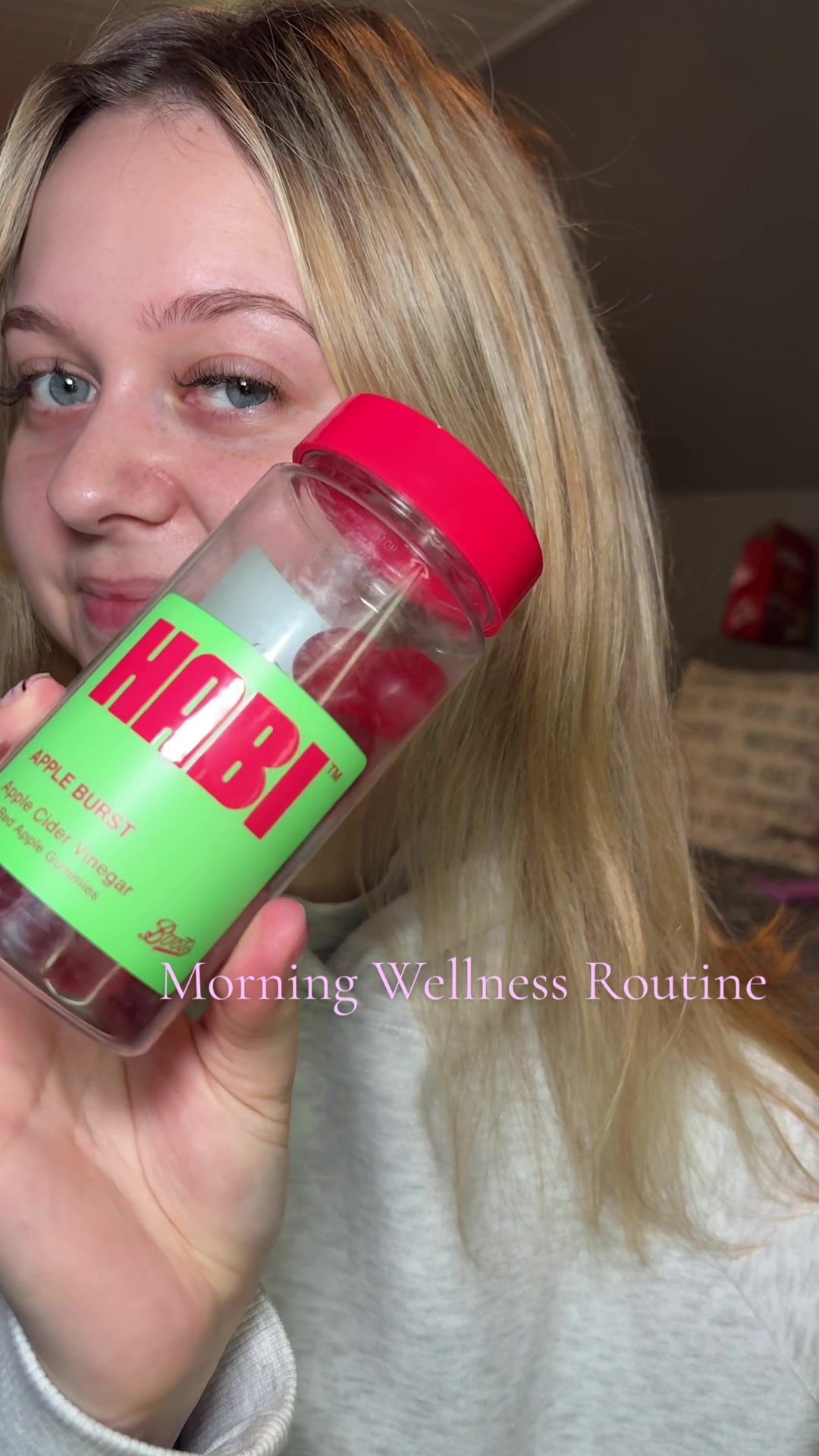 TikTok post by @elliehampton.4 for ViDrate. Caption reads: My Morning Wellness Routine! ❤️‍🩹I would love to....