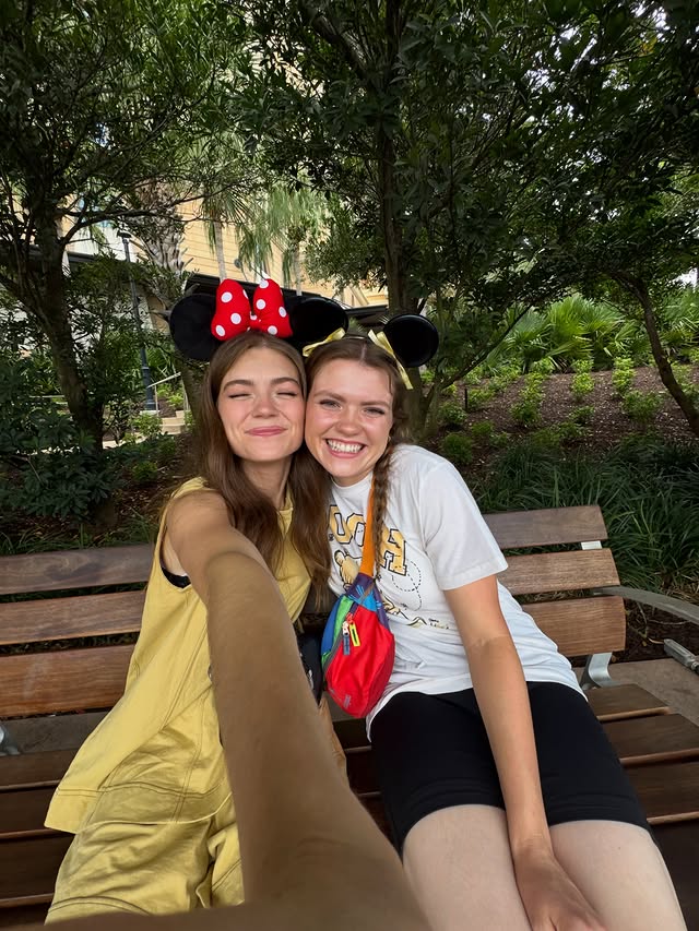 Instagram post by @justjordan33_ for Disney Parks. Caption reads: [...] rooms WHOOPED OUR BUTTS @disneyparks caramel....