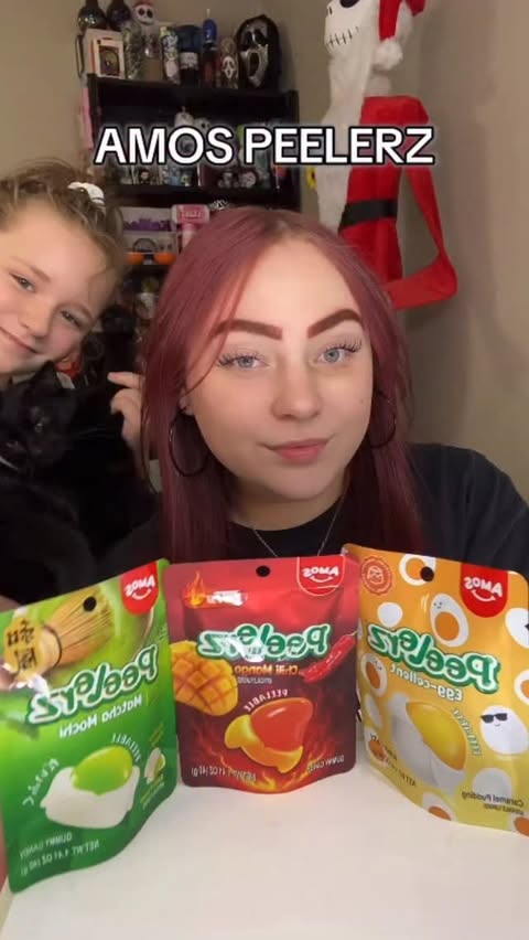 Instagram post by @kaylee_benoit18 for Amos Sweets. Caption reads: 🌶️ NEW PEELERZ 💚
-
If your new well HI! I’m....