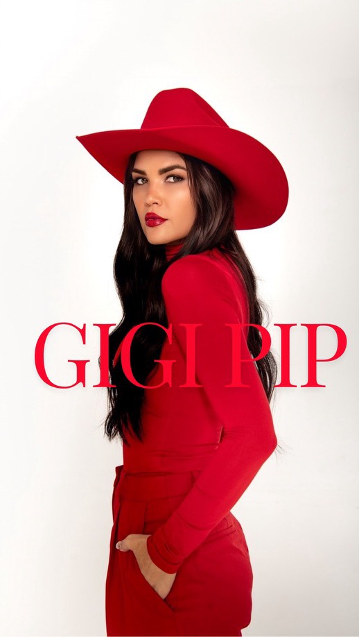 Instagram post by @kristinrosedavis for GIGI PIP. Caption reads: Tis the season for Red 
@gigipip 
BLACK FRIDAY....