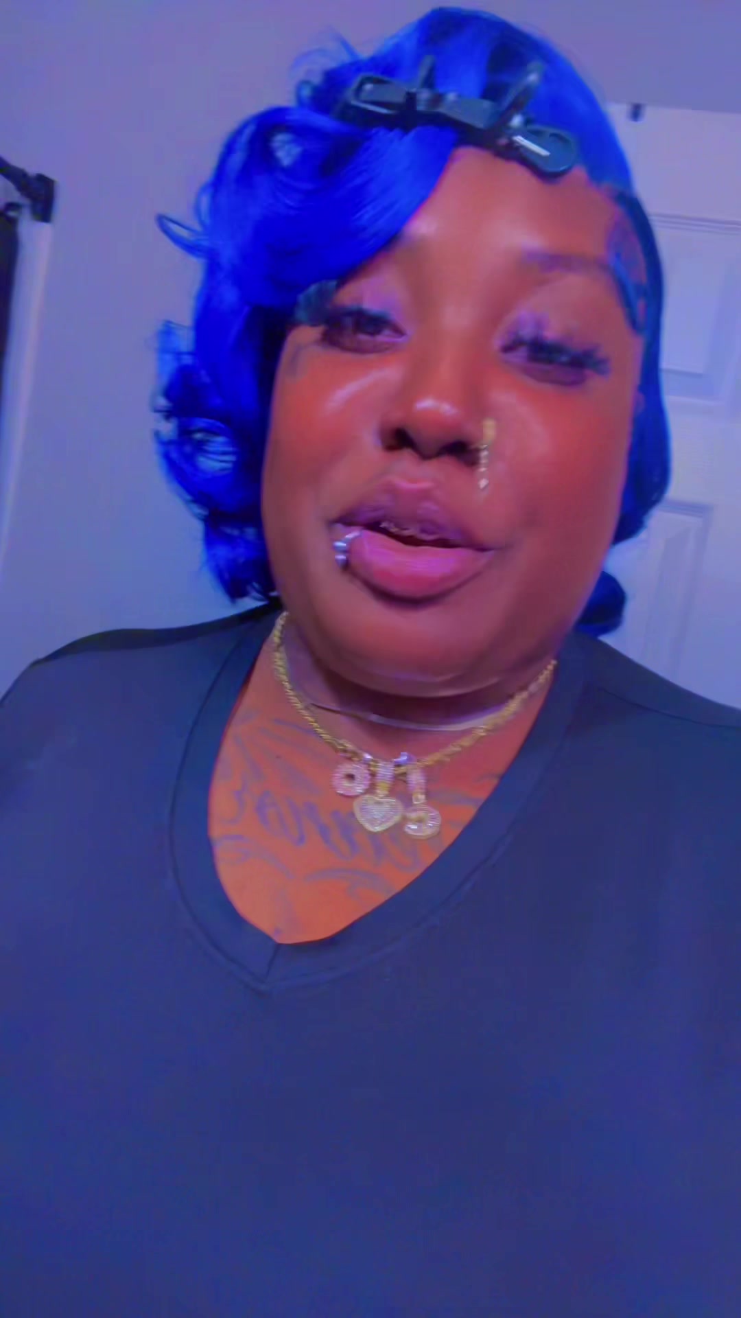 TikTok post by @raynebow58 for Eullair. Caption reads: I think blue is my color 💙💙💙💙💙 @eullair hair....