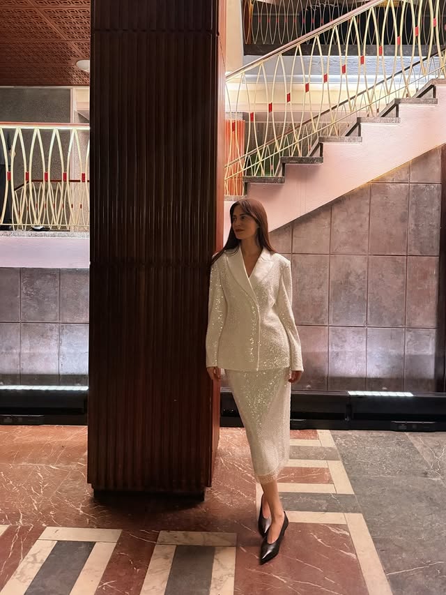 Instagram post by @galagonzalez for Marc Cain. Caption reads: [...] in Berlin for a night of fashion with....