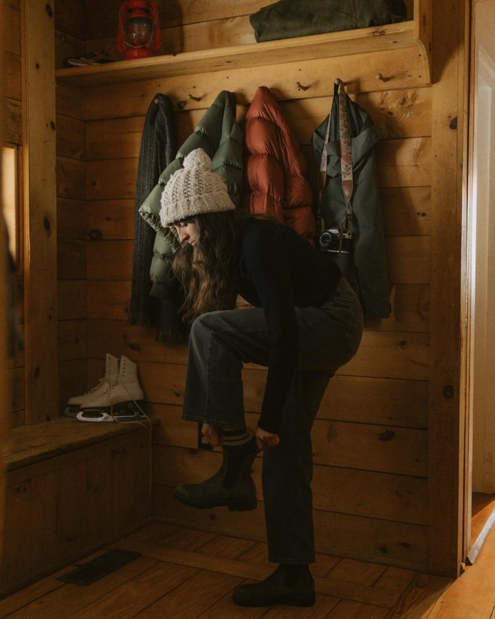 Instagram post by @jessamongthewild for Eddie Bauer. Caption reads: The last of winter in Vermont with @eddiebauer 🤍....