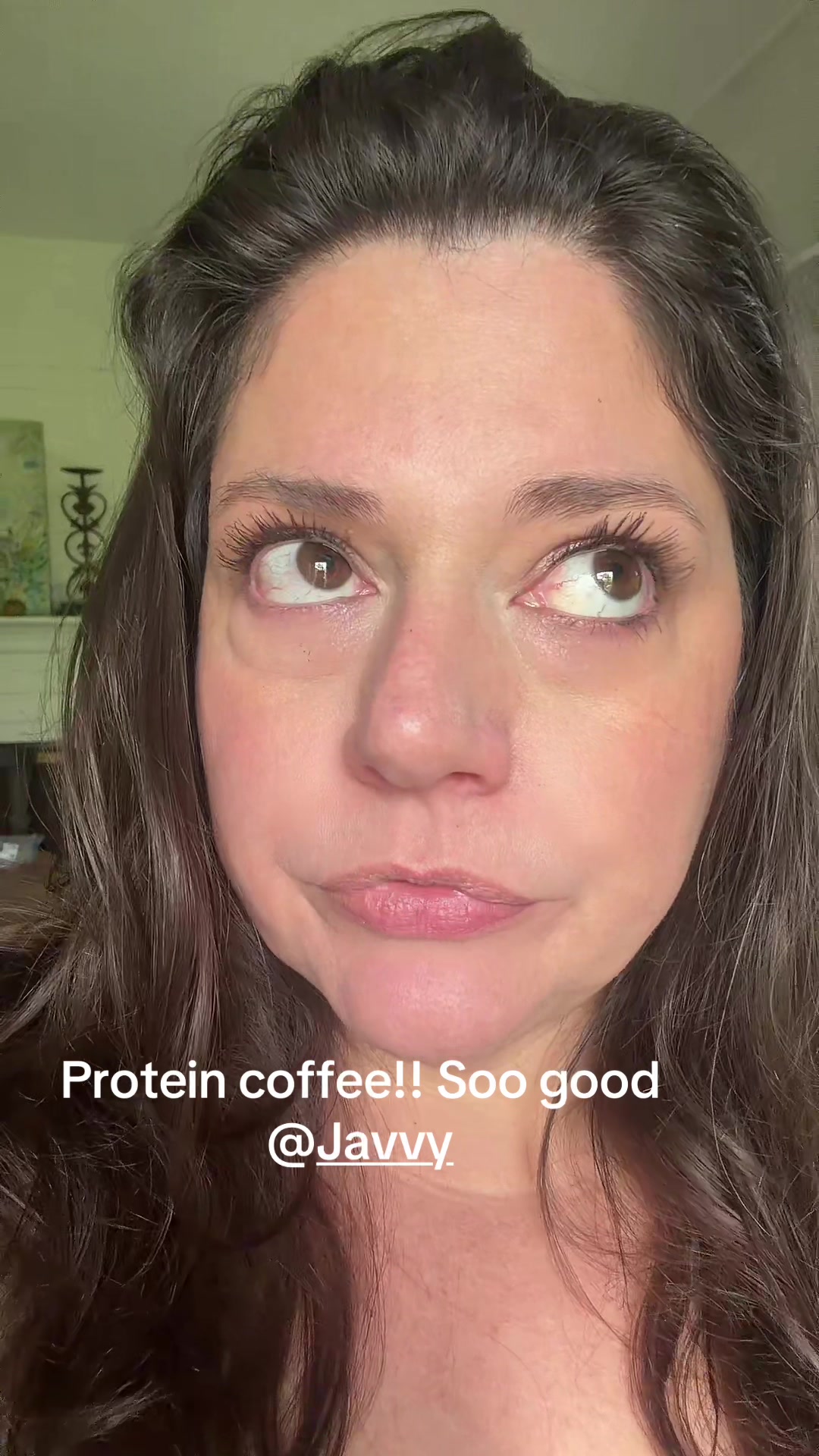 TikTok post by @bougiefarmerswife for Javy Coffee. Caption reads: Come with me on my weight loss journey! Protein....