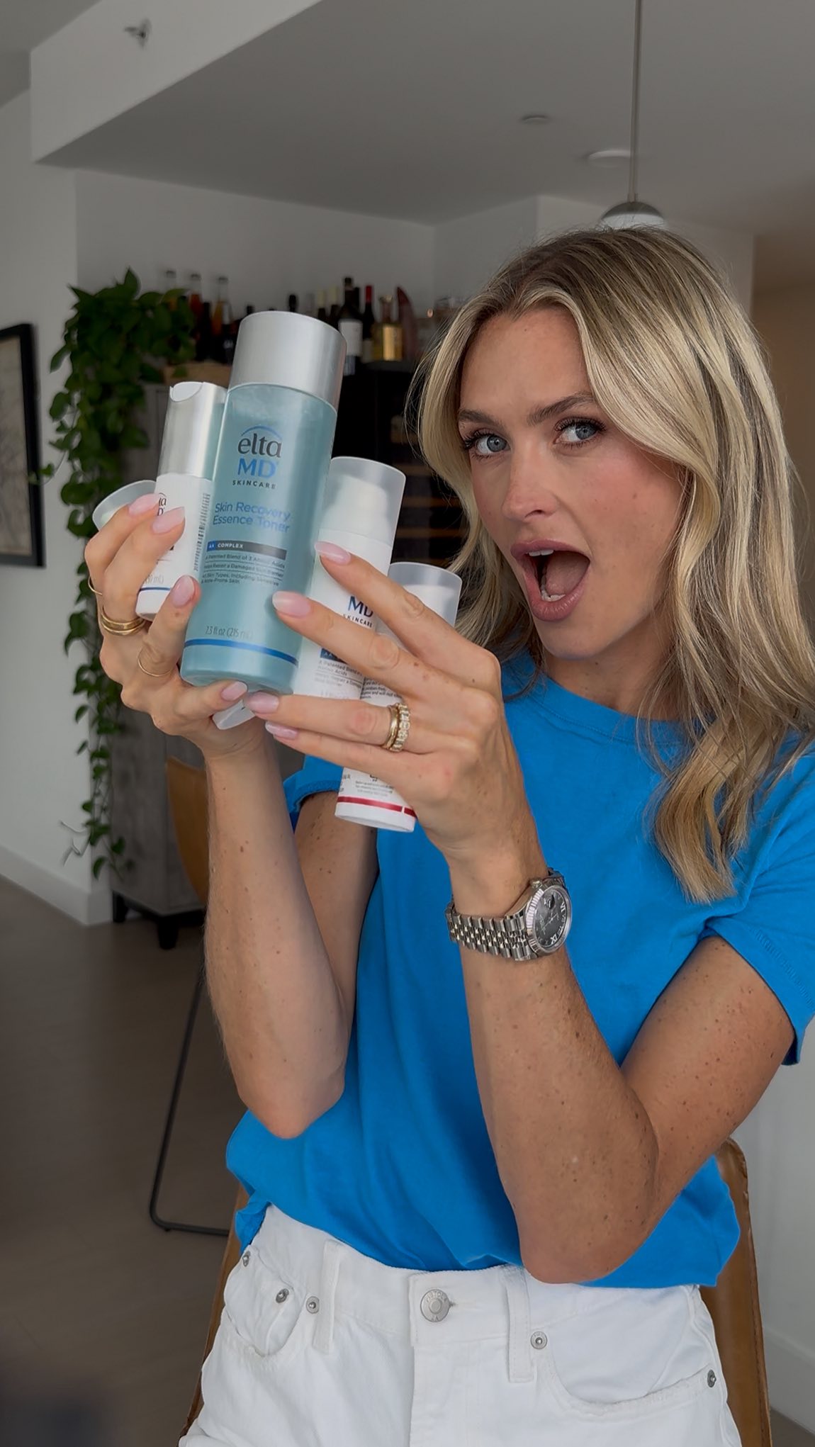 Instagram post by @juliamcguire for EltaMD. Caption reads: [...] I’m so excited @glamsquad now offers an....