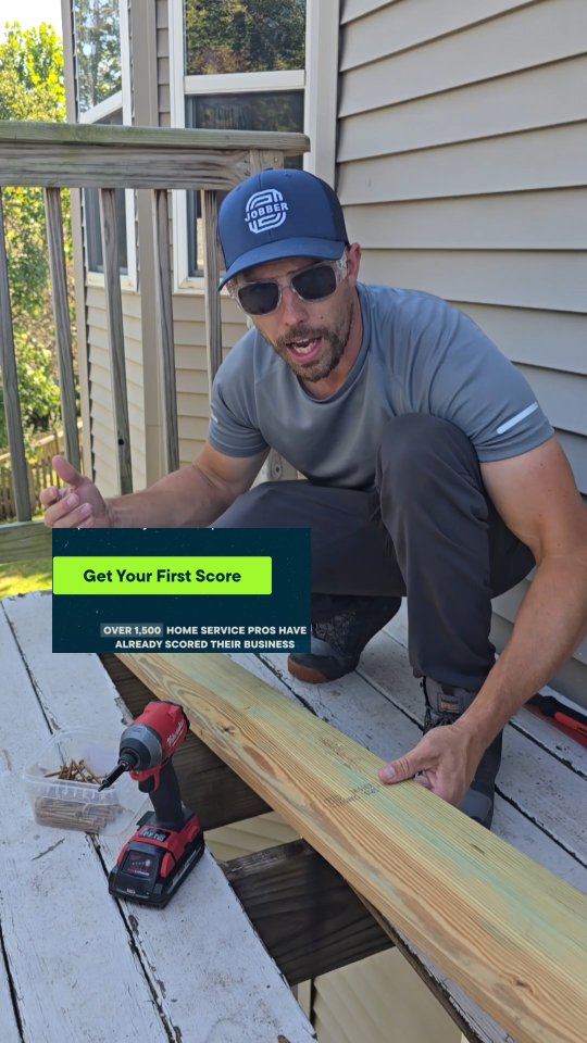 Instagram post by @gobuildstuff for Jobber. Caption reads: Analyze your online presence with your free Get....