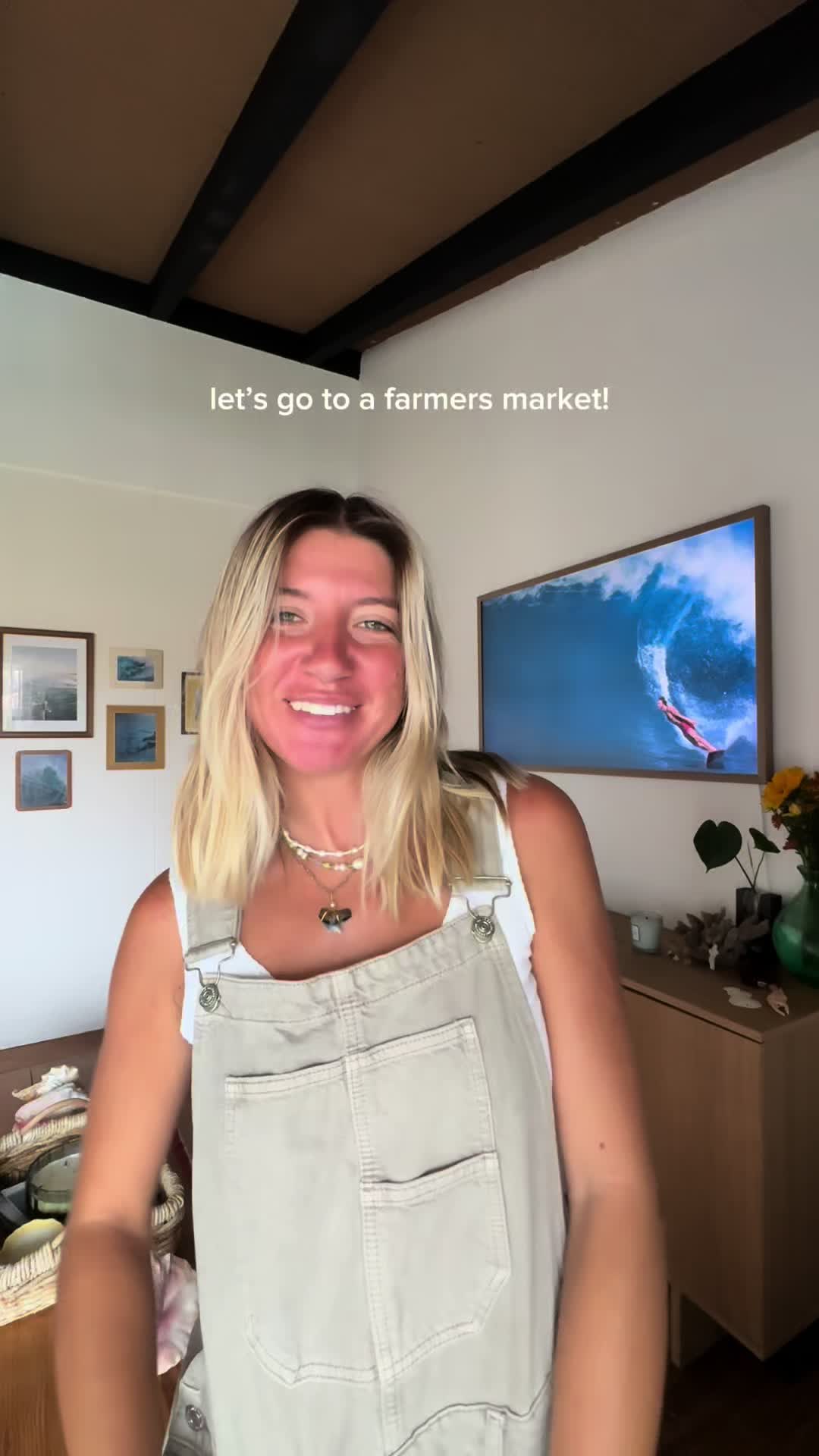 TikTok post by @ajcoastal for COOLA. Caption reads: [...] a farmers market with my friends and @COOLA....