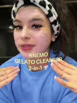 TikTok post by @itsss_jennifer for Knemo Beauty. Caption reads: #KNEMO #gelatocleanser @KNEMO™.