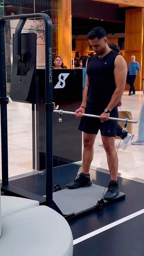 Instagram post by @amd.sq for Speediance. Caption reads: [...] fitness at Westfield White City with....