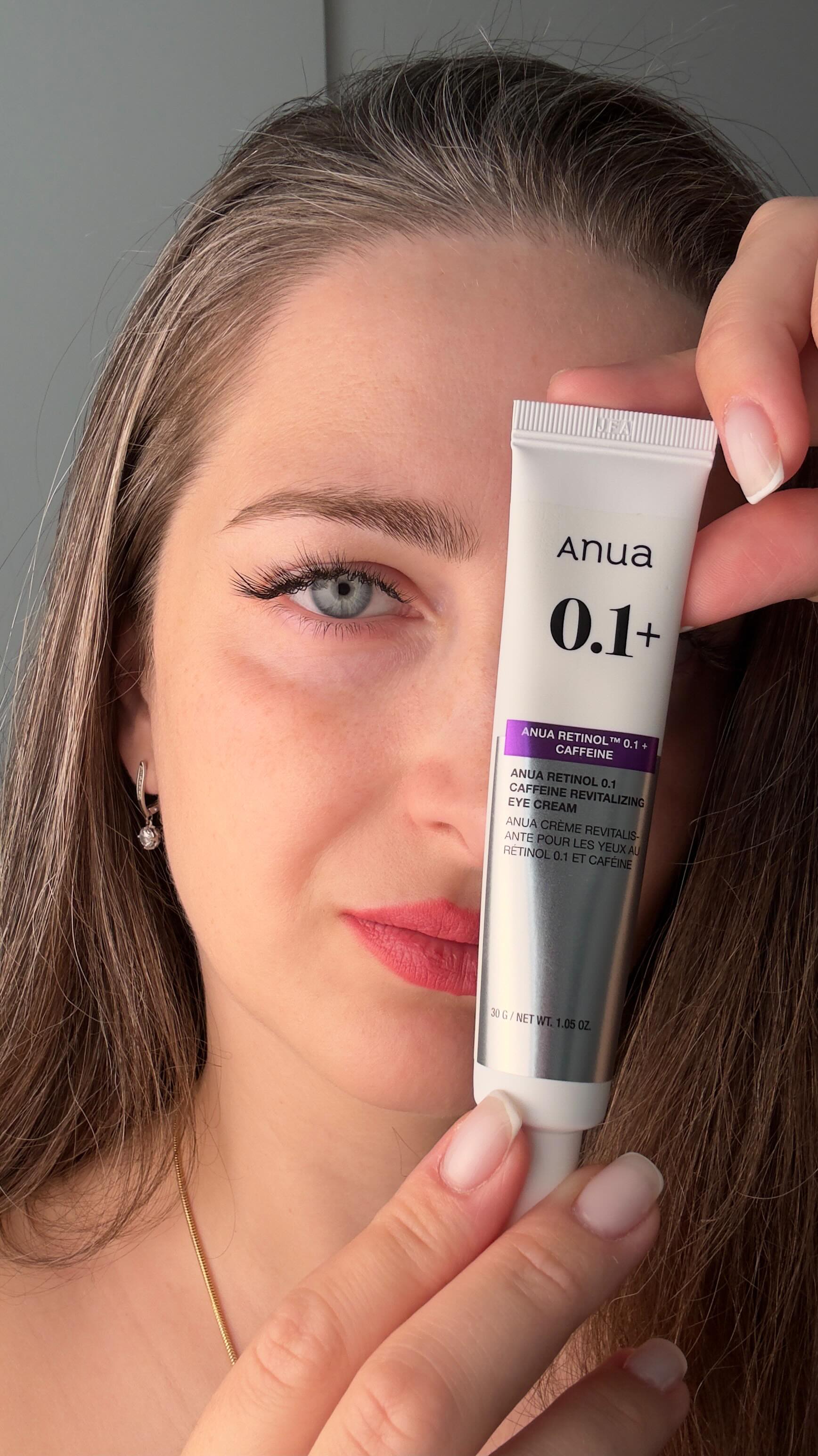 Instagram post by @marium.ko for Anua. Caption reads: [...] circles and fine lines with the ANUA Retinol....