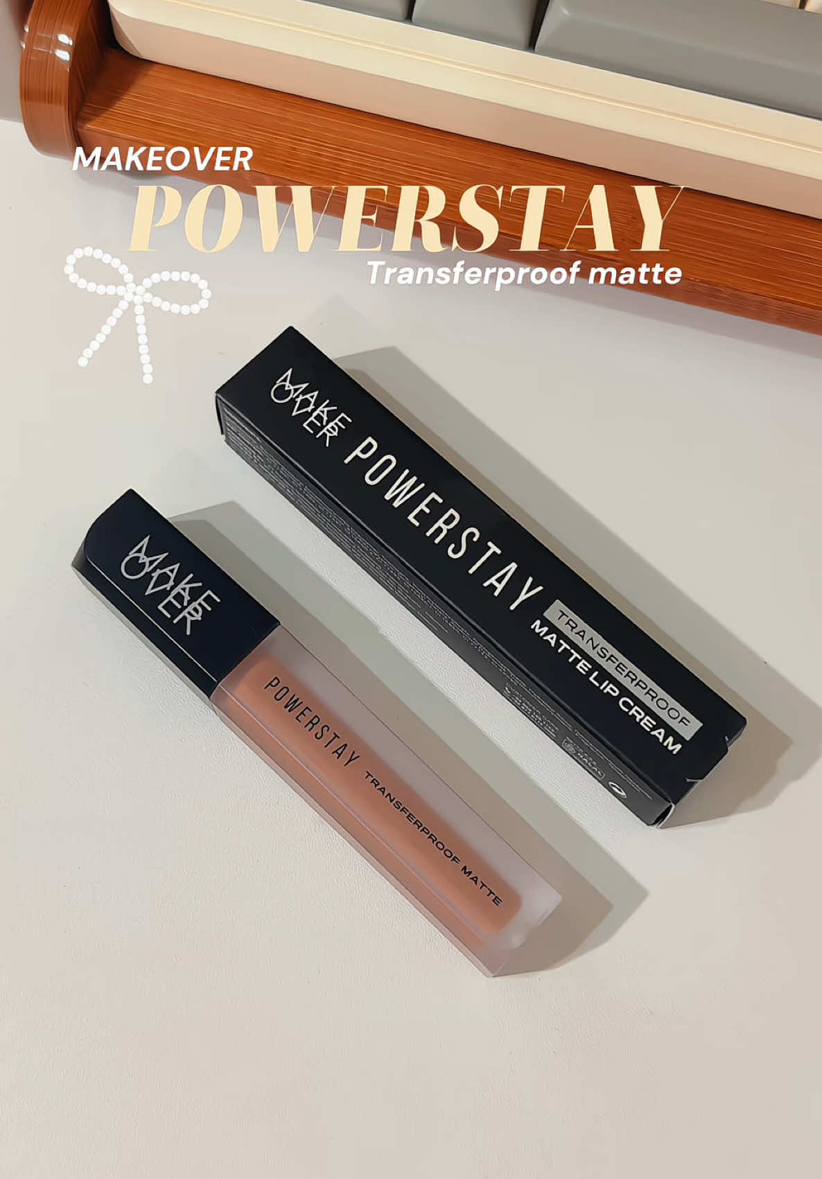 TikTok post by @aneesadeela_ for Make Over. Caption reads: @Make Over Official #transferproofmatte #lipmatte.