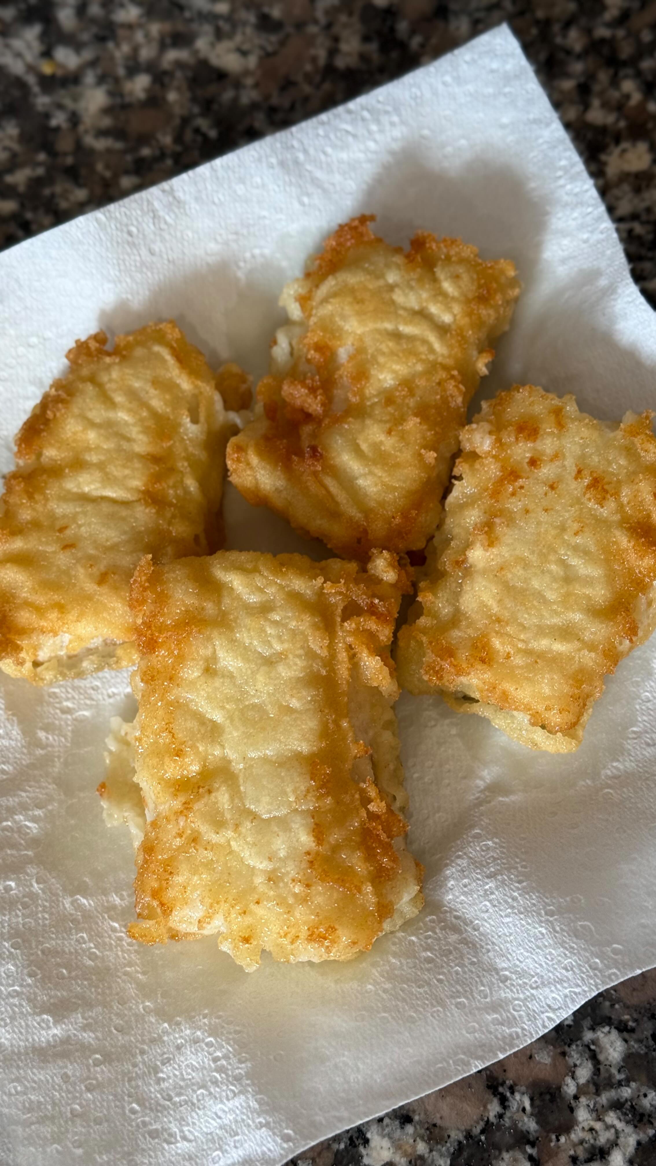 Instagram post by @hardcorecalabrese for Hardcore Italians. Caption reads: Baccalà Fritto (Traditional Fried Salt Cod)....