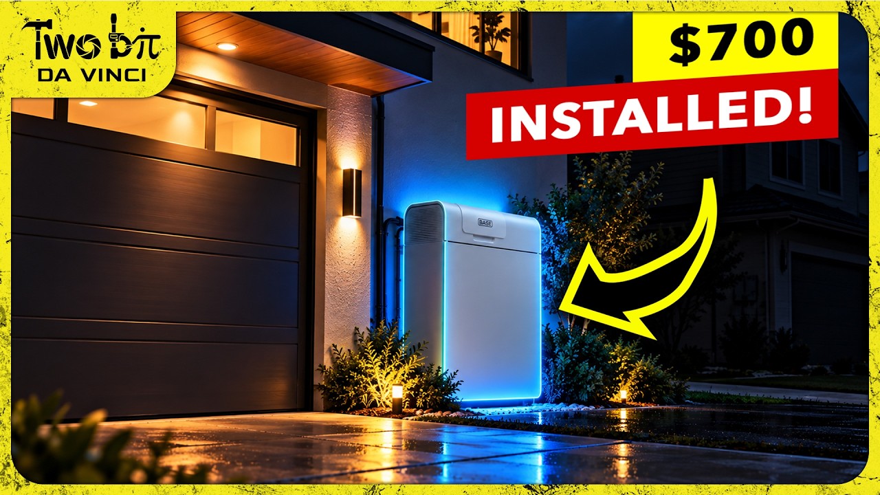 YouTube post by @TwoBitDaVinci for DeleteMe. Caption reads: How a Texas Startup Installs 40 kWh Batteries for....