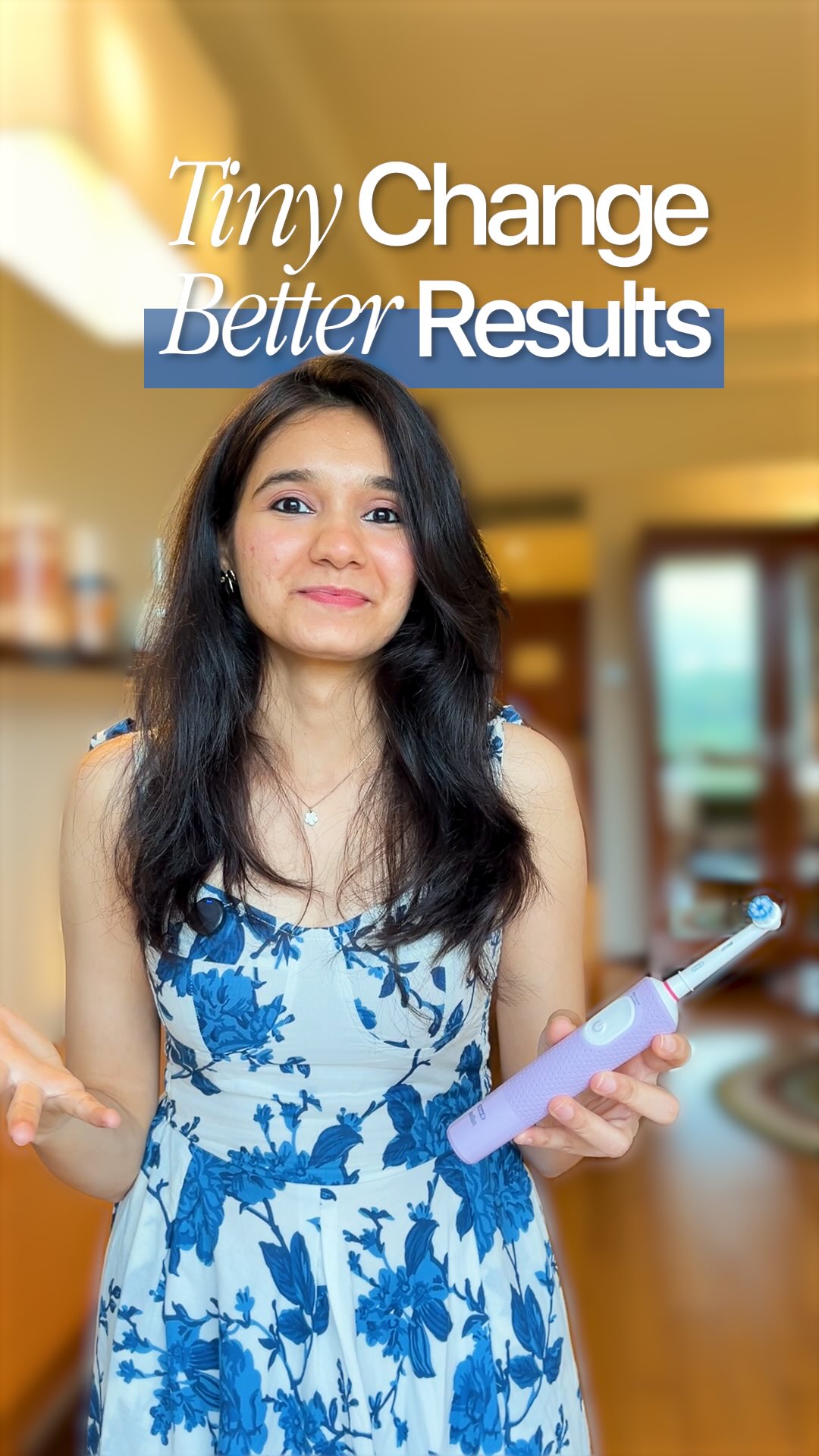 Instagram post by @drishtiispeaks for Oral-B. Caption reads: I thought my manual toothbrush was fine, until I....