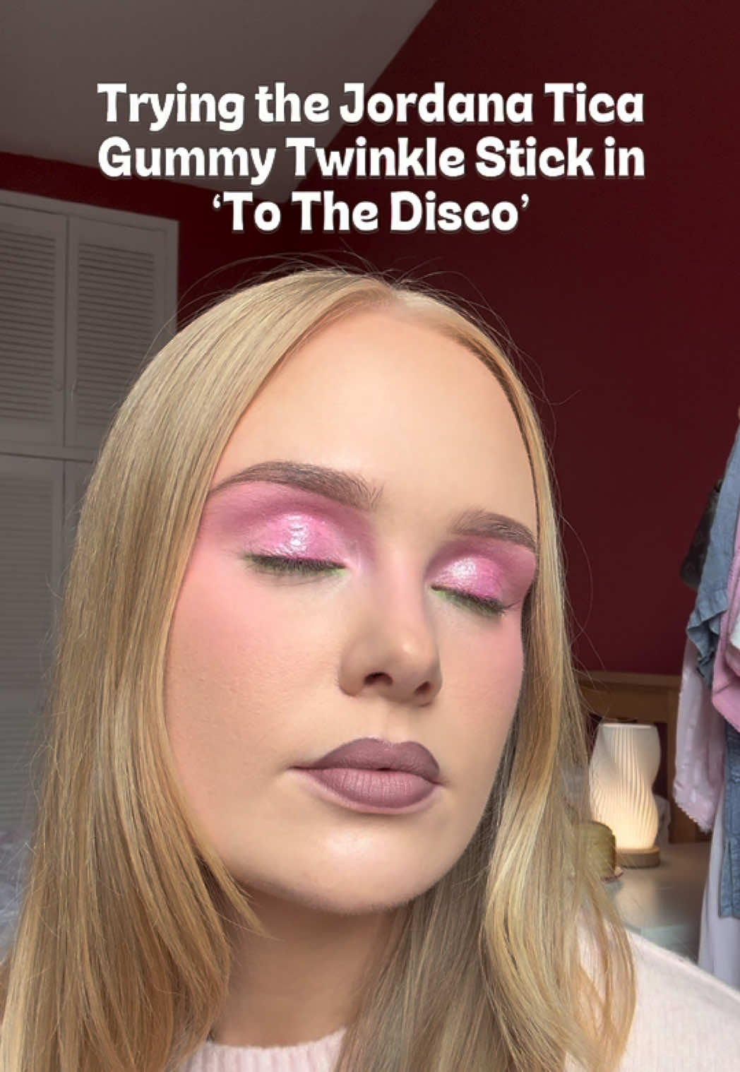 TikTok post by @_simplycaitt for Jordana Ticia Cosmetics. Caption reads: Trying the @Jordana Ticia gummy twinkle stick in....