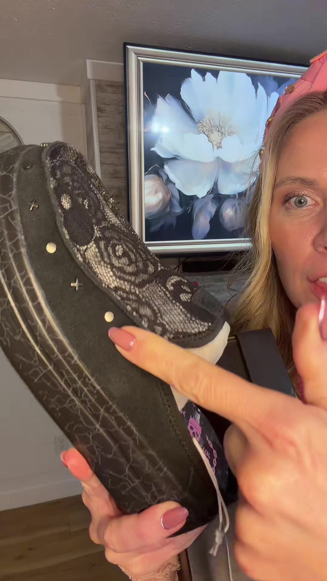 TikTok post by @brittmama1 for HEYDUDE. Caption reads: @HeyDude @Bunnie Xo 🪄 The Jelly Roll [...].