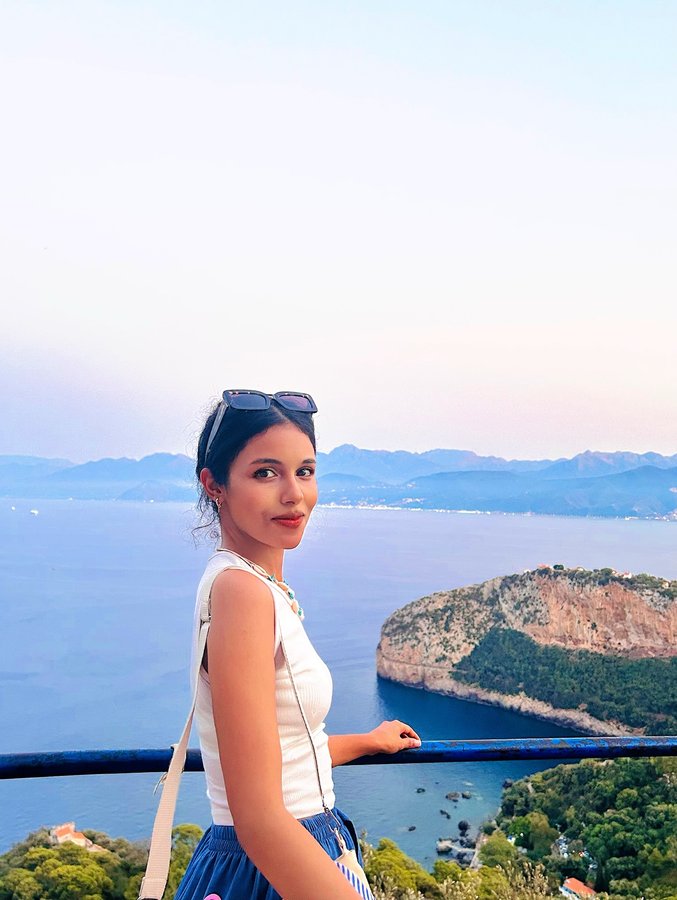 Instagram post by @kindaareum for DIFF Charitable Eyewear. Caption reads: Lost in sunset & coastal view ⛰️🌊☀️🧚 📍Algeria -....