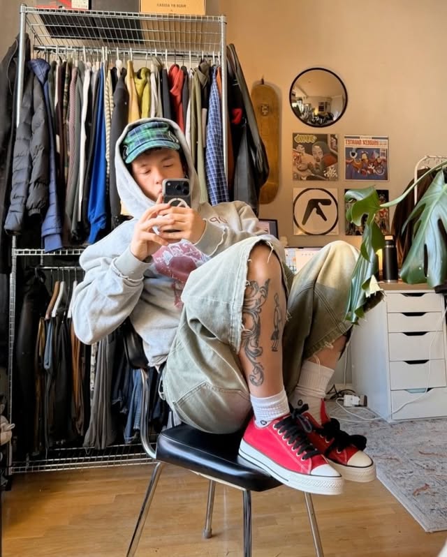 Instagram post by @nachoferrero for Converse. Caption reads: stepping hardd with @converse_europe throwback! ad.