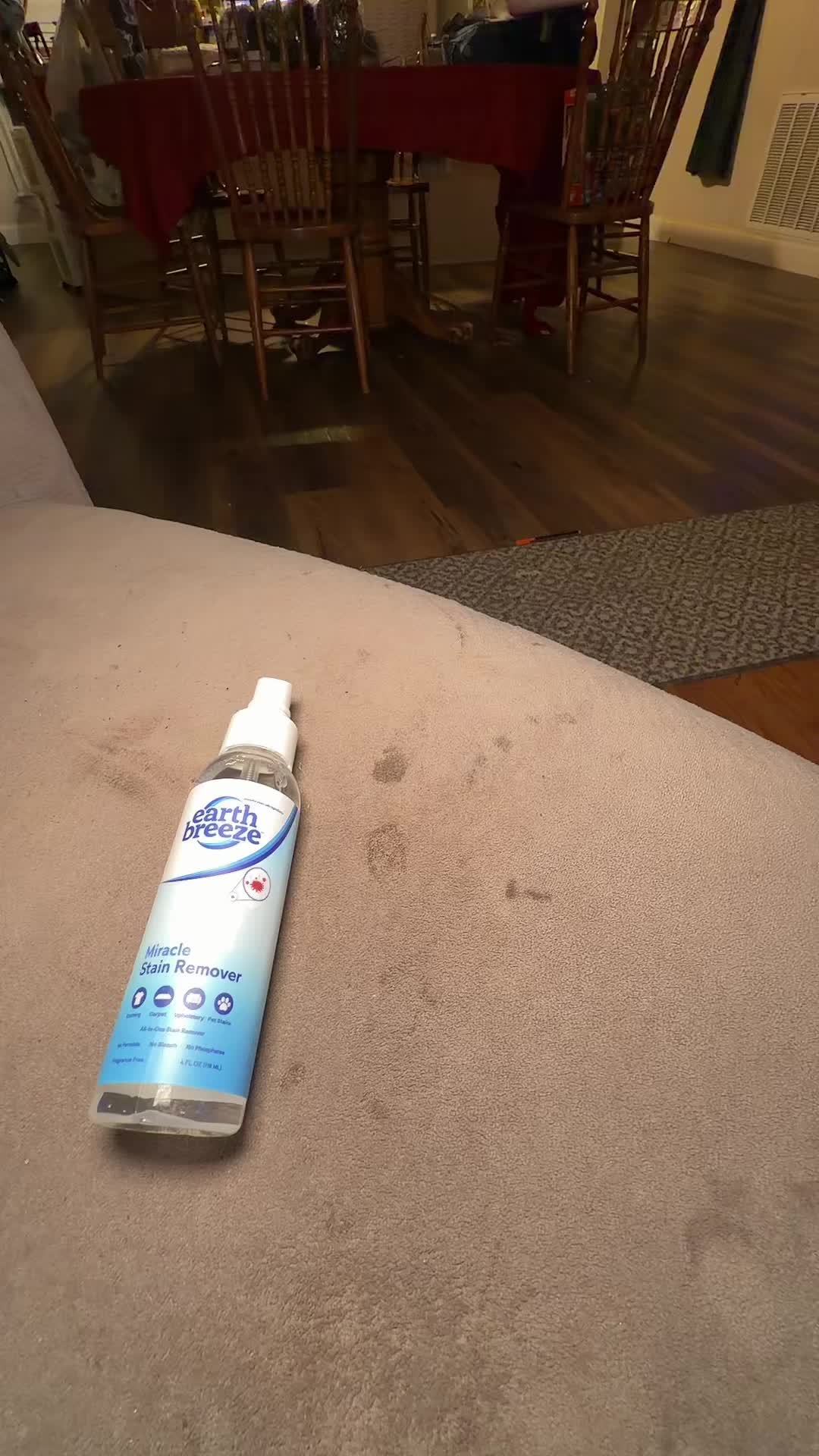 TikTok post by @anniemussettchand for Earth Breeze. Caption reads: @Earth Breeze #stainremover #spotremover [...].