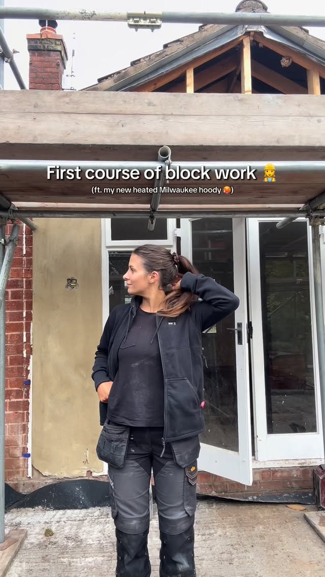 Instagram post by @heathergracewalker for Screwfix. Caption reads: Them cold winter mornings are creeping around the....