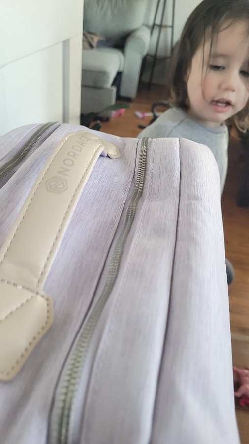 Instagram post by @mommyraisingkane for Nordace. Caption reads: This is the backpack of all backpacks.

We'v been....