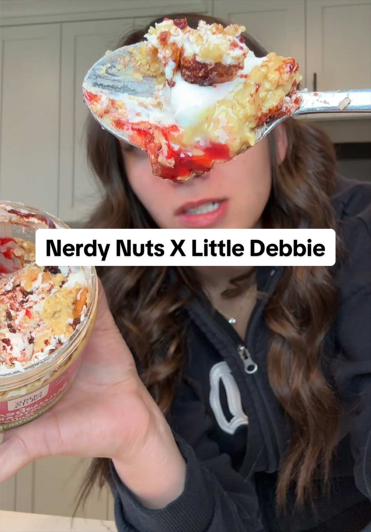 TikTok post by @taya.sahm for Nerdy Nuts. Caption reads: @Nerdy Nuts Shop Does it again😮‍💨 #nerdynuts....